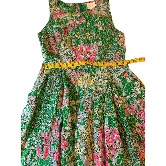 Anthropologie Maeve Verbena Green and Pink Floral Dress - Size 4 - Picture 6 of 16